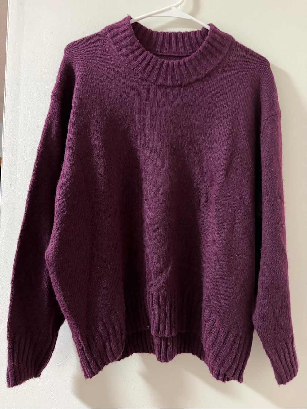 Sonoma Crewneck Sweater Women Medium Plum Excellent Ribbed Knit Pullover